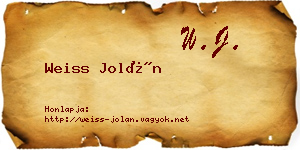 Weiss Jolán névjegykártya