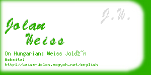 jolan weiss business card